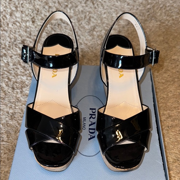 Prada cork wedge sandals - Picture 1 of 7